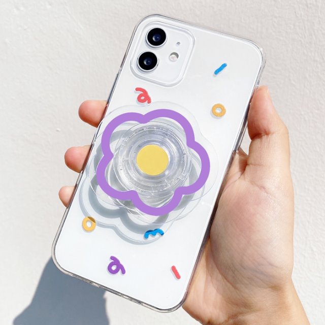 [젤리+투명톡]보라꽃 휴대폰케이스 에어팟케이스