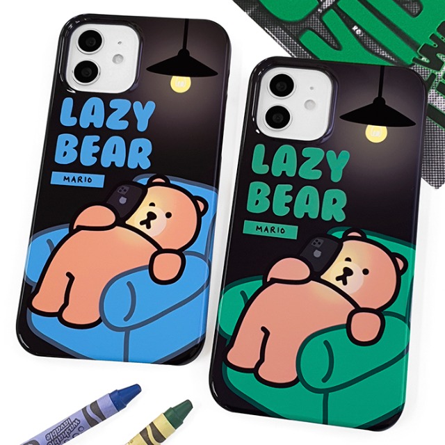 [유광하드]게으른곰 휴대폰케이스 에어팟케이스