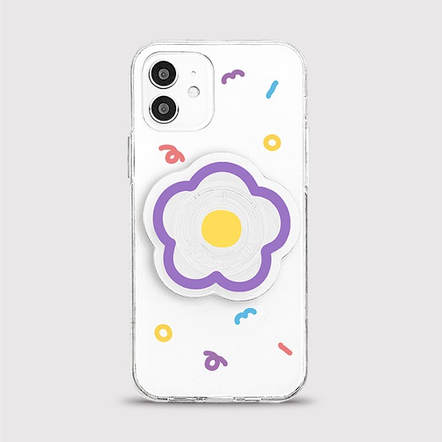 [탱크젤리+투명톡]보라꽃 휴대폰케이스 에어팟케이스