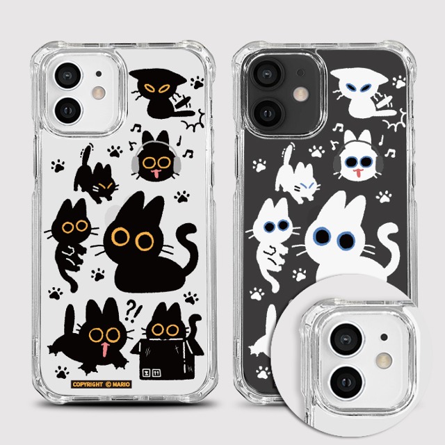 [범퍼젤리 고양이패턴] 휴대폰케이스 에어팟케이스